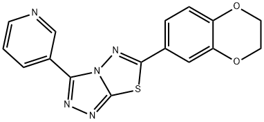 6-(2,3-dihydro-1,4-benzodioxin-6-yl)-3-(3-pyridinyl)[1,2,4]triazolo[3,4-b][1,3,4]thiadiazole Struktur