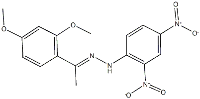 1-(2,4-dimethoxyphenyl)ethanone {2,4-bisnitrophenyl}hydrazone Struktur