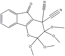 2,2,3,3-tetramethoxy-5-oxo-2,3-dihydroindeno[1,2-b]pyran-4,4(5H)-dicarbonitrile Struktur