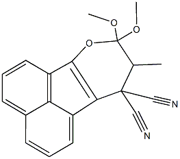 8,8-dimethoxy-9-methyl-8,9-dihydro-10H-acenaphtho[1,2-b]pyran-10,10-dicarbonitrile Struktur