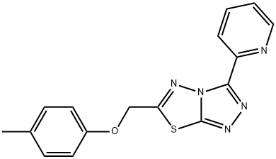 6-[(4-methylphenoxy)methyl]-3-(2-pyridinyl)[1,2,4]triazolo[3,4-b][1,3,4]thiadiazole Struktur