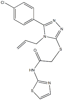 2-{[4-allyl-5-(4-chlorophenyl)-4H-1,2,4-triazol-3-yl]sulfanyl}-N-(1,3-thiazol-2-yl)acetamide Struktur