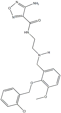 4-amino-N-[2-({2-[(2-chlorobenzyl)oxy]-3-methoxybenzyl}amino)ethyl]-1,2,5-oxadiazole-3-carboxamide Struktur