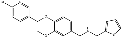 N-{4-[(6-chloro-3-pyridinyl)methoxy]-3-methoxybenzyl}-N-(2-thienylmethyl)amine Struktur