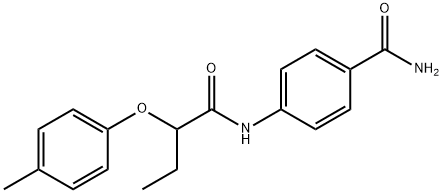 4-{[2-(4-methylphenoxy)butanoyl]amino}benzamide Struktur