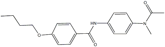 N-{4-[acetyl(methyl)amino]phenyl}-4-butoxybenzamide Struktur