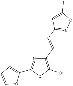 2-Furan-2-yl-4-[(5-methyl-isoxazol-3-ylimino)-methyl]-oxazol-5-ol Struktur