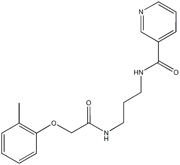 N-(3-{[2-(2-methylphenoxy)acetyl]amino}propyl)nicotinamide Struktur