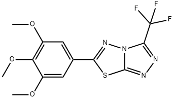 3-(trifluoromethyl)-6-(3,4,5-trimethoxyphenyl)[1,2,4]triazolo[3,4-b][1,3,4]thiadiazole Struktur