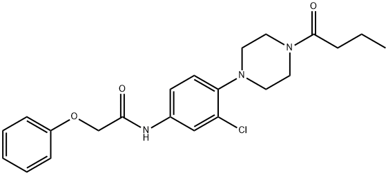 N-[4-(4-butyryl-1-piperazinyl)-3-chlorophenyl]-2-phenoxyacetamide Struktur