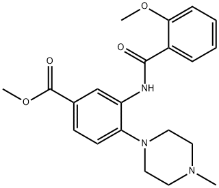 methyl 3-[(2-methoxybenzoyl)amino]-4-(4-methyl-1-piperazinyl)benzoate Struktur