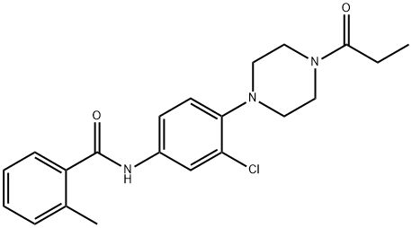 N-[3-chloro-4-(4-propionyl-1-piperazinyl)phenyl]-2-methylbenzamide Struktur