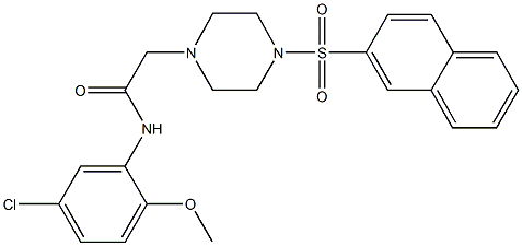 N-(5-chloro-2-methoxyphenyl)-2-[4-(2-naphthylsulfonyl)-1-piperazinyl]acetamide Struktur