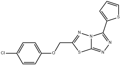 6-[(4-chlorophenoxy)methyl]-3-(2-thienyl)[1,2,4]triazolo[3,4-b][1,3,4]thiadiazole Struktur