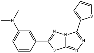 N,N-dimethyl-N-{3-[3-(2-thienyl)[1,2,4]triazolo[3,4-b][1,3,4]thiadiazol-6-yl]phenyl}amine Struktur