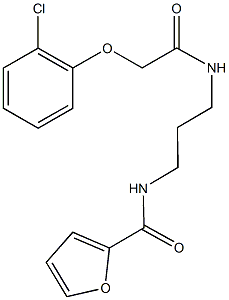 N-(3-{[2-(2-chlorophenoxy)acetyl]amino}propyl)-2-furamide Struktur