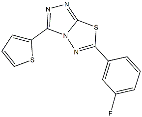 6-(3-fluorophenyl)-3-(2-thienyl)[1,2,4]triazolo[3,4-b][1,3,4]thiadiazole Struktur