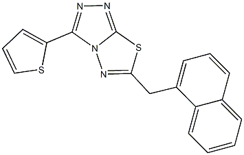 6-(1-naphthylmethyl)-3-(2-thienyl)[1,2,4]triazolo[3,4-b][1,3,4]thiadiazole Struktur