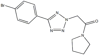 5-(4-bromophenyl)-2-[2-oxo-2-(1-pyrrolidinyl)ethyl]-2H-tetraazole Struktur