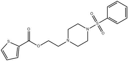 2-[4-(phenylsulfonyl)-1-piperazinyl]ethyl 2-thiophenecarboxylate Struktur