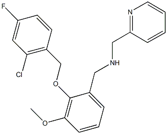 N-{2-[(2-chloro-4-fluorobenzyl)oxy]-3-methoxybenzyl}-N-(2-pyridinylmethyl)amine Struktur