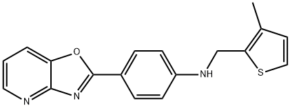 N-[(3-methyl-2-thienyl)methyl]-N-(4-[1,3]oxazolo[4,5-b]pyridin-2-ylphenyl)amine Struktur