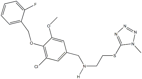 N-{3-chloro-4-[(2-fluorobenzyl)oxy]-5-methoxybenzyl}-N-{2-[(1-methyl-1H-tetraazol-5-yl)sulfanyl]ethyl}amine Struktur