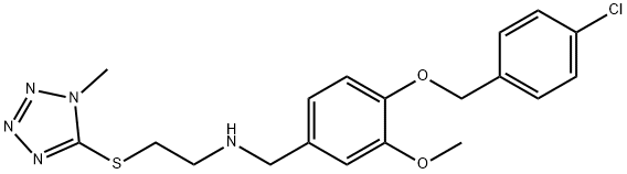 N-{4-[(4-chlorobenzyl)oxy]-3-methoxybenzyl}-N-{2-[(1-methyl-1H-tetraazol-5-yl)sulfanyl]ethyl}amine Struktur