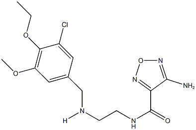 4-amino-N-{2-[(3-chloro-4-ethoxy-5-methoxybenzyl)amino]ethyl}-1,2,5-oxadiazole-3-carboxamide Struktur