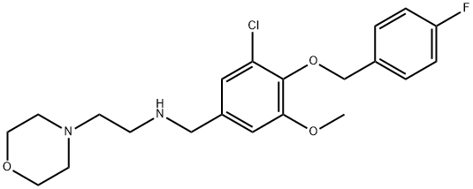 N-{3-chloro-4-[(4-fluorobenzyl)oxy]-5-methoxybenzyl}-N-[2-(4-morpholinyl)ethyl]amine Struktur