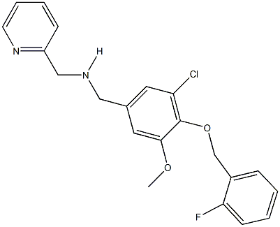 N-{3-chloro-4-[(2-fluorobenzyl)oxy]-5-methoxybenzyl}-N-(2-pyridinylmethyl)amine Struktur