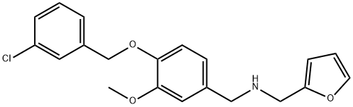 N-{4-[(3-chlorobenzyl)oxy]-3-methoxybenzyl}-N-(2-furylmethyl)amine Struktur