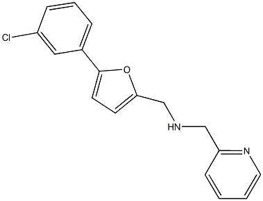 N-{[5-(3-chlorophenyl)-2-furyl]methyl}-N-(2-pyridinylmethyl)amine Struktur