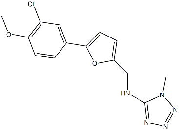 N-{[5-(3-chloro-4-methoxyphenyl)-2-furyl]methyl}-N-(1-methyl-1H-tetraazol-5-yl)amine Struktur