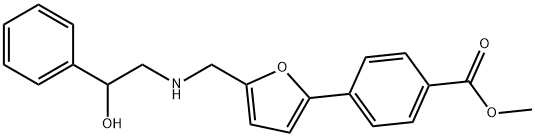 methyl 4-(5-{[(2-hydroxy-2-phenylethyl)amino]methyl}-2-furyl)benzoate Struktur