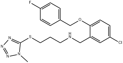 N-{5-chloro-2-[(4-fluorobenzyl)oxy]benzyl}-N-{3-[(1-methyl-1H-tetraazol-5-yl)sulfanyl]propyl}amine Struktur