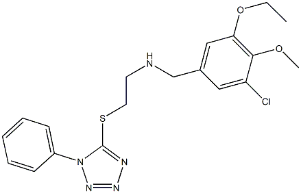 N-(3-chloro-5-ethoxy-4-methoxybenzyl)-N-{2-[(1-phenyl-1H-tetraazol-5-yl)sulfanyl]ethyl}amine Struktur