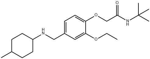 N-(tert-butyl)-2-(2-ethoxy-4-{[(4-methylcyclohexyl)amino]methyl}phenoxy)acetamide Struktur