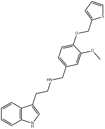 2-(1H-indol-3-yl)-N-[3-methoxy-4-(2-thienylmethoxy)benzyl]ethanamine Struktur