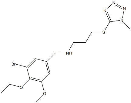 N-(3-bromo-4-ethoxy-5-methoxybenzyl)-N-{3-[(1-methyl-1H-tetraazol-5-yl)sulfanyl]propyl}amine Struktur