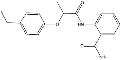 2-{[2-(4-ethylphenoxy)propanoyl]amino}benzamide Struktur