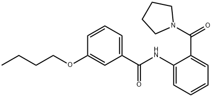 3-butoxy-N-[2-(1-pyrrolidinylcarbonyl)phenyl]benzamide Struktur