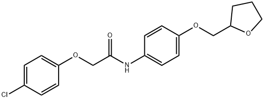 2-(4-chlorophenoxy)-N-[4-(tetrahydro-2-furanylmethoxy)phenyl]acetamide Struktur