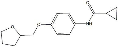 N-[4-(tetrahydro-2-furanylmethoxy)phenyl]cyclopropanecarboxamide Struktur