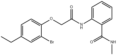 2-{[(2-bromo-4-ethylphenoxy)acetyl]amino}-N-methylbenzamide Struktur