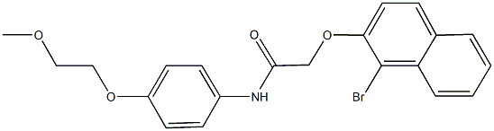 2-[(1-bromo-2-naphthyl)oxy]-N-[4-(2-methoxyethoxy)phenyl]acetamide Struktur