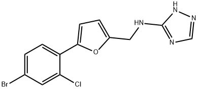 N-{[5-(4-bromo-2-chlorophenyl)-2-furyl]methyl}-N-(1H-1,2,4-triazol-3-yl)amine Struktur