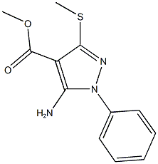 methyl 5-amino-3-(methylsulfanyl)-1-phenyl-1H-pyrazole-4-carboxylate Struktur