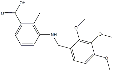 2-methyl-3-[(2,3,4-trimethoxybenzyl)amino]benzoic acid Struktur