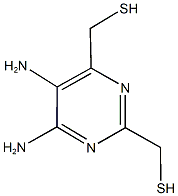 [4,5-diamino-6-(sulfanylmethyl)pyrimidin-2-yl]methyl hydrosulfide Struktur